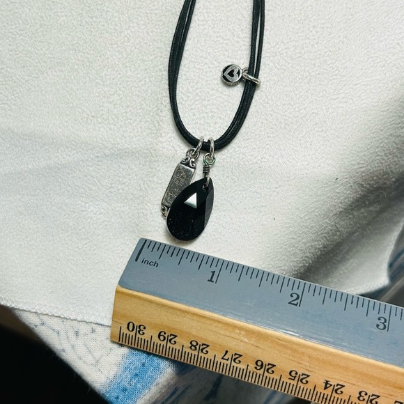 Brighton Blessings Cross Necklace 3 Pendants Crystal Black Cord Silver Plated - Picture 6 of 11